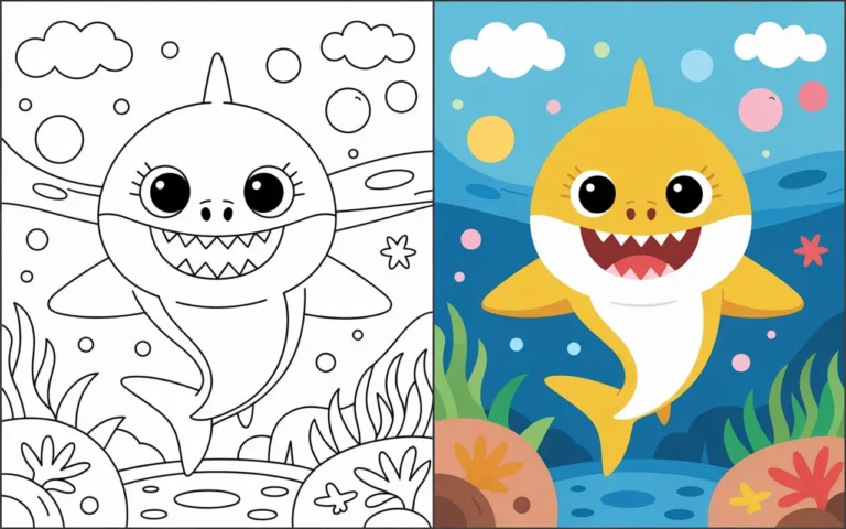 Baby shark coloring pages