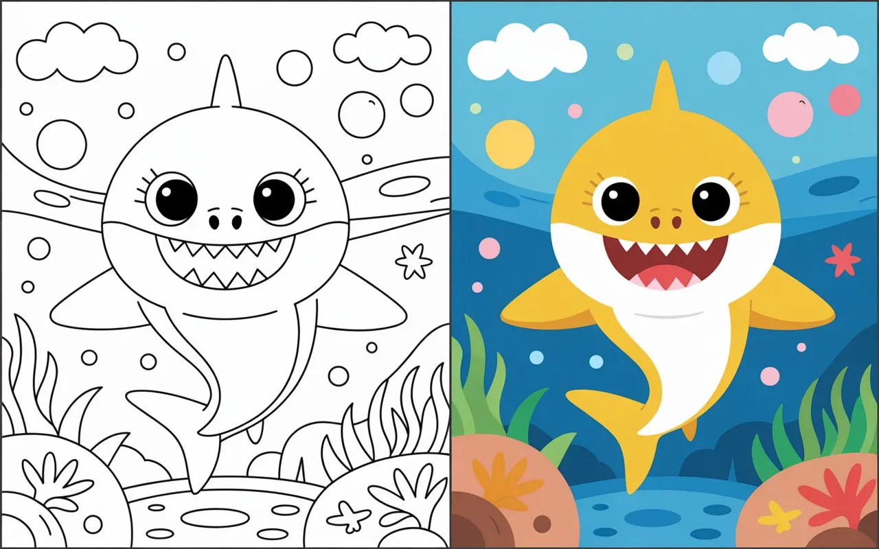 Baby shark coloring pages